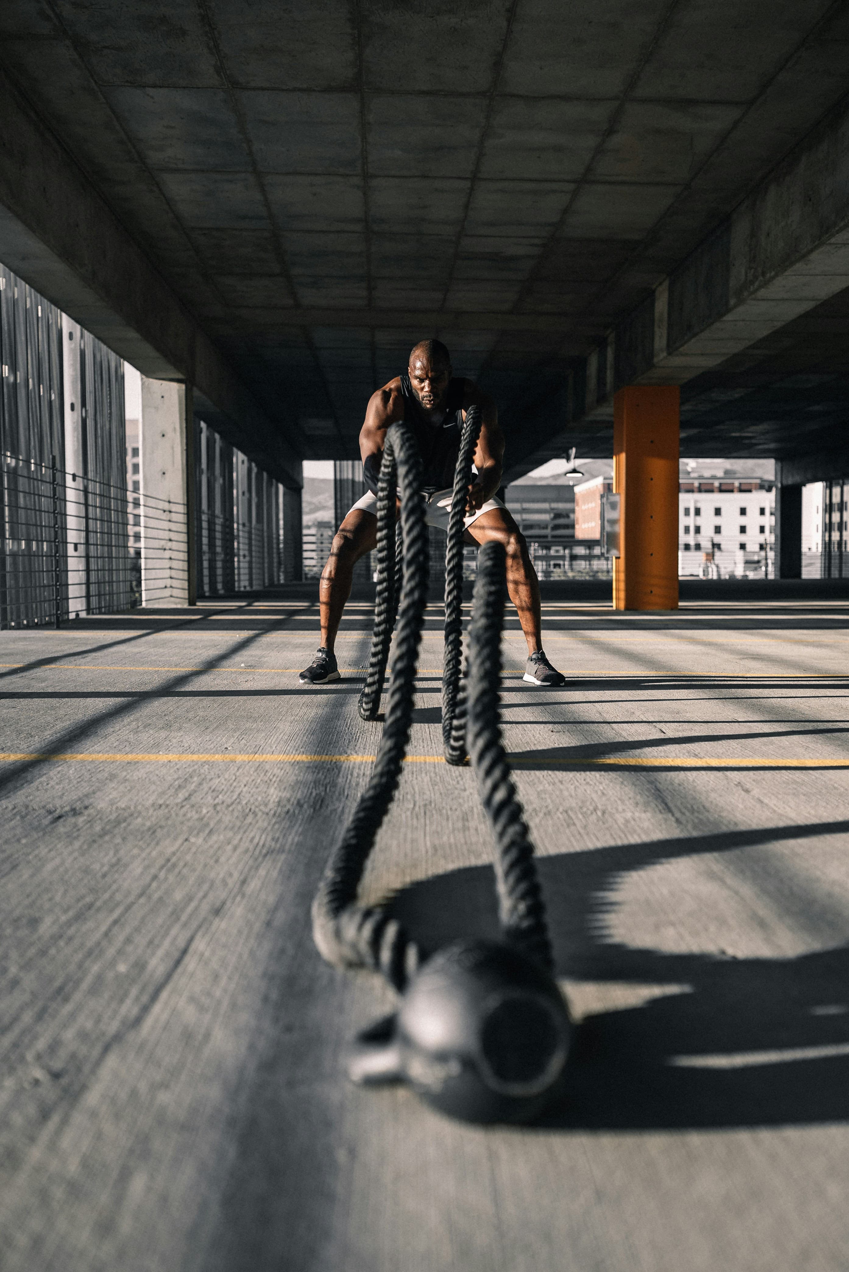 Athletic person with protein shake